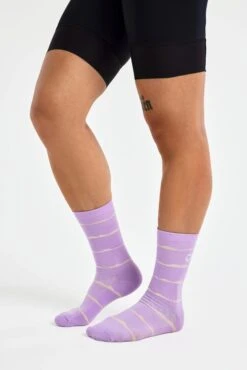 Peppermint Knitted Socks Horizon Lines -Bicycle Equipment Store lavender2 scaled